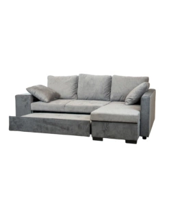 DIVANO ANGOLARE "JESSY" CON CONTENITORE POUF E PENISOLA DESTRA 247X155X94 CM